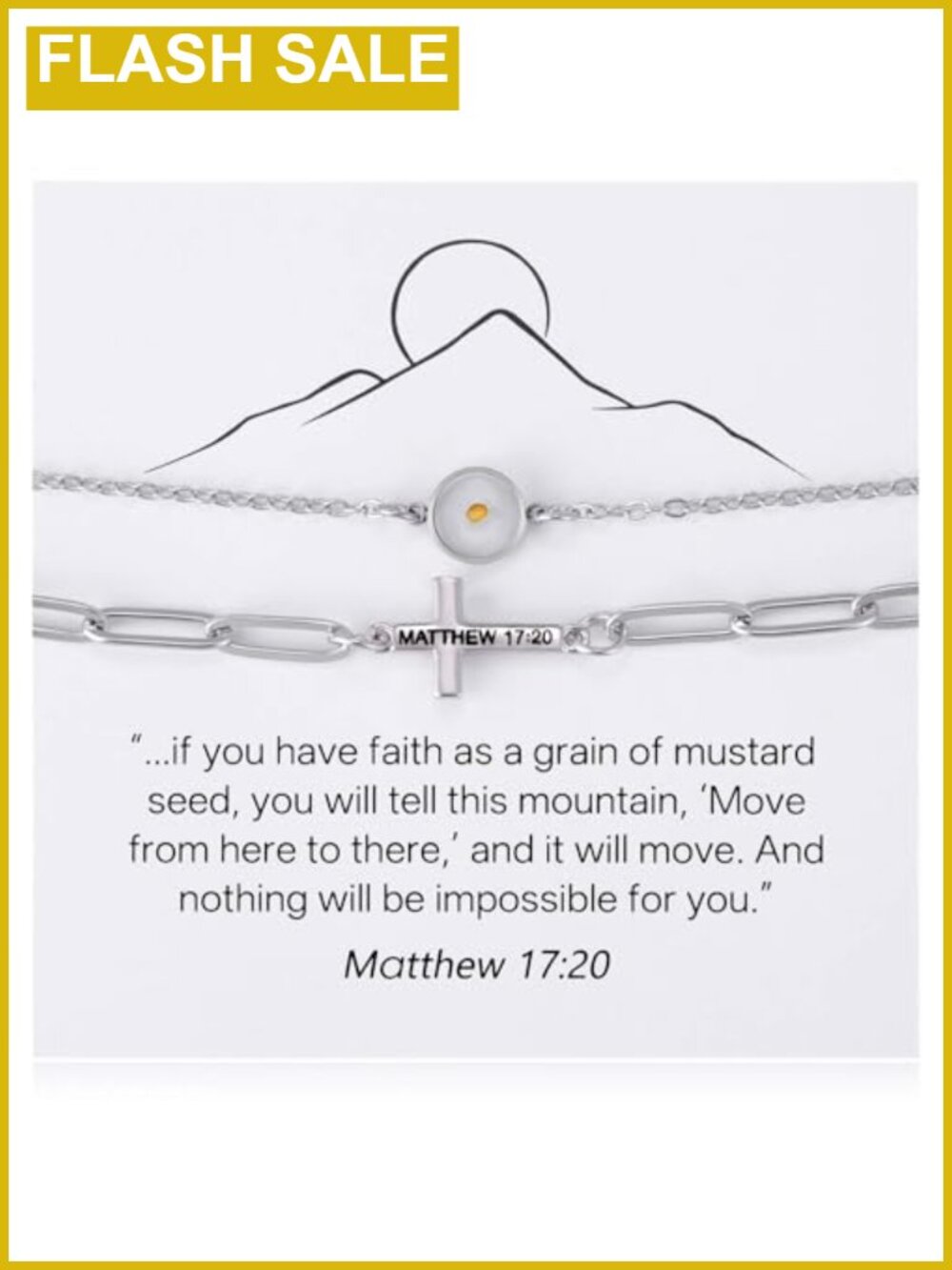 2 Pc Christian Faith Bracelet Set Stainless Steel Cross Charm Scripture Gift